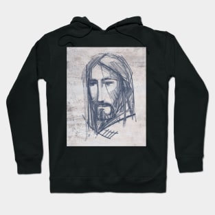 Jesus Christ Face ink digital illustration Hoodie